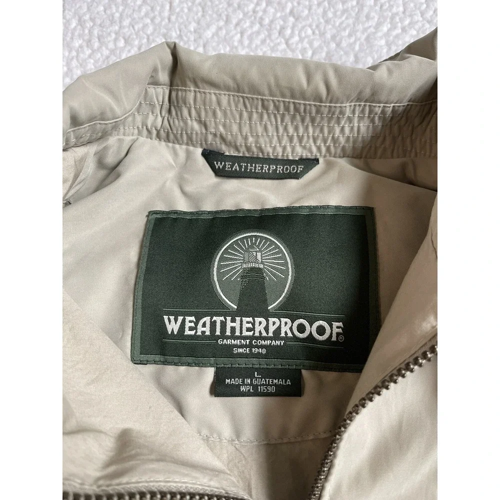 Weatherproof‎ Mens Pepsi PGA Golf Jacket Tan Khaki Full Zip Lightweight Large